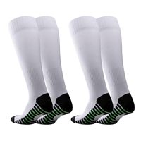 Chaussettes de football personnalisées avec logo OEM, de haute qualité, professionnelles, longues, respirantes, blanches, pour l'entraînement au football