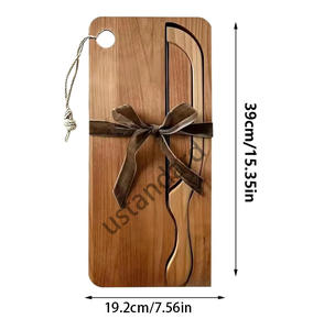 <span class=keywords><strong>Planche</strong></span> à découper en <span class=keywords><strong>bois</strong></span> avec couteau à pain en acier inoxydable, accessoires de cuisine, cadeau idéal - Product Image 2