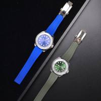 Bracelet de montre en tissu de luxe à motif FKM 20 22 mm, résistant à la poussière, en fluororubber souple avec boucle déployante pour la plongée
