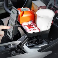 Support de tasse de voiture multifonctionnel réglable Mico en ABS avec fente rotative à 360 degrés pour téléphone, espace extensible et rangement pour aliments et boissons