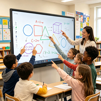 Tableau blanc interactif 4K de 65 pouces, système double Android Windows, système intelligent tout-en-un, écran tactile pour bureau et salle de classe