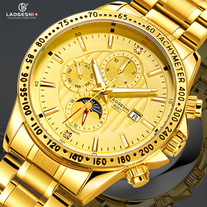 Montres résistantes à l'eau affaires rétro montre mécanique or acier inoxydable poignet luxe Sport hommes haute qualité montre en gros - Product Image 2