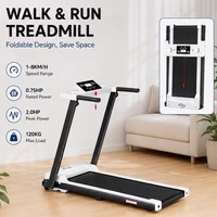 Alas Jalan Kaki Ultra Tipis 12cm di Bawah Meja 2 in 1 Treadmill Lipat untuk Penggunaan Rumah Kantor Hemat Ruang Mesin Lari Beban 120kg