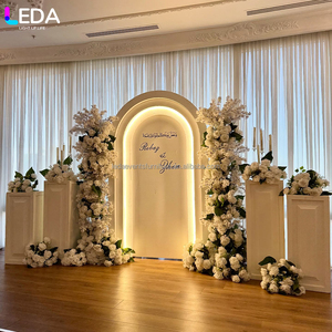 Leda sang trọng màu trắng tùy chỉnh PVC cong thắp sáng Backdrop Acrylic Backdrop cho tổ chức sự kiện trang trí đám cưới - Product Image 3