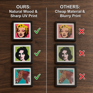 Aimant de réfrigérateur en bois style classique Andy Warhol, <span class=keywords><strong>portrait</strong></span> de <span class=keywords><strong>Marilyn</strong></span> <span class=keywords><strong>Monroe</strong></span>, impression typographique, étanche - Product Image 4