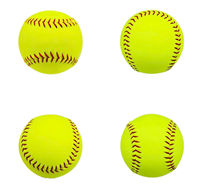 Ballons de baseball souples en cuir de 12 pouces avec logo personnalisé, coutures de haute qualité, couleur unie, durables et légers