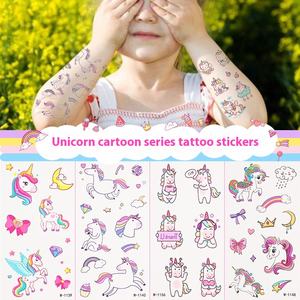 2023 pegatinas de tatuaje de papel impermeables personalizadas lindo diseño de unicornio aplicación corporal temporal para niños al por mayor <span class=keywords><strong>en</strong></span> <span class=keywords><strong>Amazon</strong></span> - Product Image 5