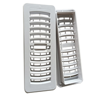 Registre d'air en plastique blanc 4X12 avec amortisseur réglable pour paroi latérale du sol