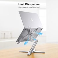 Support de refroidissement pour ordinateur portable N86 réglable à 360 degrés, support ergonomique pliable pour ordinateur de bureau, coussinets de refroidissement pour ordinateur portable