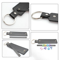 Porte-clés DIY 8 mm pour breloques à lettres coulissantes 8 mm, porte-clés en cuir PU, cadeau pour femmes, hommes, enfants, accessoires de fabrication de bijoux