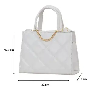 Bolso bandolera Nika Blanco Fana, diseño acolchado blanco, forma rectangular, para uso doméstico - Product Image 3