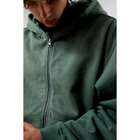 Usine En Gros Dip Dye Full Zip up Vestes Hommes Poids Lourd Coton Vintage Lavage À L'Acide Peinture À Capuche