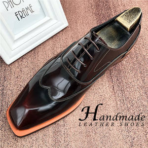 Zapatos formales de cuero para hombre, estilo retro, con acabado lacado, para oficina, trabajo, o como zapatos de novio para boda. - Product Image 5
