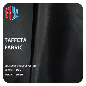 Factory Supply Weiches Textil 210t wasserdichte Seide Preis Plain Suits Taft Polyester Stoff für Abaya Stoff