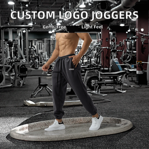 Pantalon de jogging Taille EU Logo personnalisé Mélange polyester/coton Léger Antibactérien Fermeture à cordon Vêtements de sport Fitness - Product Image 2