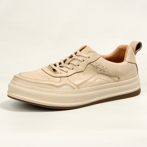 Zapatillas Casuales Blancas para Hombre, con Cordones, Acolchadas, de Cuero, Estilo Juvenil - Product Image 1