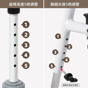 เก้าอี้นั่งถ่ายสำหรับผู้สูงอายุ Goodstep, เก้าอี้นั่งถ่ายสำหรับผู้สูงวัย, เก้าอี้รถเข็น, เก้าอี้นั่งถ่ายเคลื่อนที่ทำจากอลูมิเนียมอัลลอยด์, เก้าอี้อาบน้ำ - Product Image 3