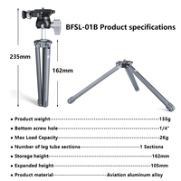Özel ucuz harici iplik 1/4 "vida Mini Tripod, masa masaüstü standı hafif kamera tripodu/telefon/webcam/halka ışık
