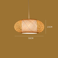 Lustres suspendus en rotin tressé fait main avec abat-jour rayé en bambou pour cuisine, salon, chambre à coucher, villa, couloir