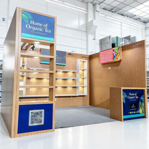 Stand <span class=keywords><strong>de</strong></span> Exhibición <span class=keywords><strong>de</strong></span> Lujo en <span class=keywords><strong>Madera</strong></span> Natural, Tipo Pop-Up, con Estantes para Marcas <span class=keywords><strong>de</strong></span> Alimentos y Bebidas - Product Image 3