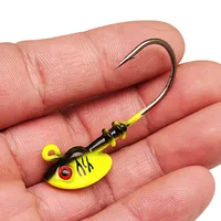 Kail Pancing Spinpoler Stand-Up Jig Head Hooks Mata 3D Tajam untuk Umpan Ikan Swimbait Shad Perlengkapan Memancing 4pcs/Pak