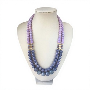 Nouveau collier multicouche perlé pour femme, coloré turquoise, violet, rose, plaqué or, bijoux de fête, tendance et élégant pour femme - Product Image 4