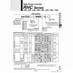 Cilindro de alta potencia de SMC Pneumatics, piezas neumáticas de RHCL32-720 - Product Image 1