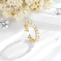 Modeschmuck Beliebtes Neues Design Vergoldeter 14k Zirkon Herzförmiger Liebes-Paar-Ehering aus Messing Großhandel