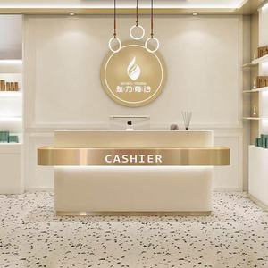 Beauty Parlor Cashier Clothing Store Medical Beauty Stainless Steel <b>Small</b> bar <b>Table</b> Lights Luxury Company Front <b>Desk</b> - Product Image 3