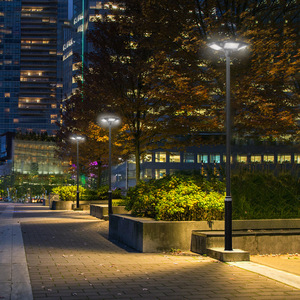 Farola solar Juming de 30W y 3 metros, iluminación exterior integrada con energía solar para patio y plaza - Product Image 1