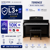 Piano électronique portable droit TERENCE E55 pour vendeurs e-commerce, prêt à être expédié, avec mécanique à marteaux gradués et haut-parleurs 60W
