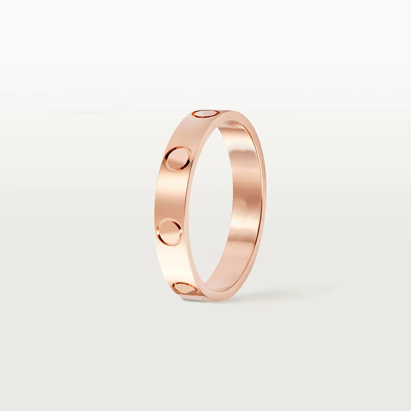 Luxury Jewelry 4mm Simple Rose Gold Fashion Stainless Steel Rings Engagement Rings for Valentine's Day Gift
