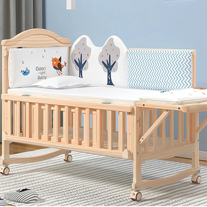 Bán Buôn Gỗ Tự Nhiên Thoải Mái Giường Cũi Đa Chức Năng Thuận Tiện Cạnh Giường Em Bé Giường Nôi Giường Tầng Cho Trẻ Sơ Sinh - Product Image 5