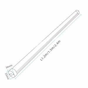 Cuerpo de aleación de aluminio de un solo pin grande 2,4 m, <span class=keywords><strong>tubo</strong></span> Led T8 de <span class=keywords><strong>36W</strong></span> de AC85-265V - Product Image 5