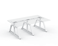 Bureau moderne dynamique A Legs Meeting Metal Face à Face Bureau réglable en hauteur 4 personnes