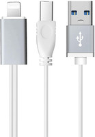 Hôte OTG MIDI 2 en 1 avec câble de piano de chargement USB pour Iphone pour Ipad Câble d'orgue électronique IOS 13 14