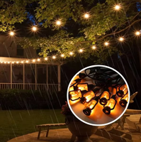 Lampes solaires électriques à filament Edison connectables IP65 pour jardin, festivals du Moyen-Orient, camping en plein air, éclairage ambiant nocturne