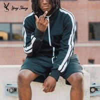 YYSY OEM logo personnalisé coupe-vent veste de survêtement court en nylon deux pièces court coupe-vent veste ensemble de survêtement