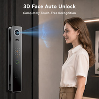 Cerradura Inteligente de Alta Seguridad con Cilindro Grado B, Reconocimiento Facial 3D, WiFi, Cámara HD 1080P, Anti-Robo, Biométrica de Venas de la Palma, Acero, Nube