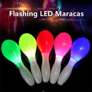 Jumon 1 pièce Maracas LED multicolores à piles AAA, lampe clignotante multi-modes pour jeu sensoriel, fête, utilisation en extérieur - Apprentissage musical - Product Image 2
