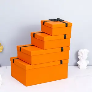 Высококачественные элегантные роскошные экологически чистые картонные упаковочные коробки, индивидуальный дизайн, роскошная Персонализированная Подарочная коробка с лентой