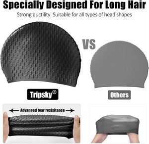 Factory High Elasticity Soft <b>Silicone</b> Swim Hat Custom Custom Best <b>Waterproof</b> Christmas Swim Caps - Product Image 2
