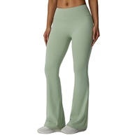 Pantalon de yoga taille haute, respirant, à double finition, effet galbant, micro-extensible, coupe large, style corne de cerf