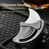Couteau pliant de poche en titane, lame 14C28N, ouvre-boîte portable EDC, outil de coupe extérieur, OEM ODM, vente en gros personnalisée