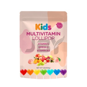 Çocuk Sağlığı ve Enerji Takviyesi İçin Çoklu Vitaminli Lolipop İçeren Toptan Özel Markalı Meyve Aromalı Vegan Formül - Product Image 1