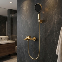 Mitigeur de baignoire contemporain en laiton avec robinets thermostatiques et jet doux pour la maison, l'hôtel, la salle de bain, ensemble de douche