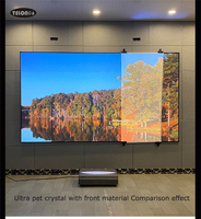 Écran de projection laser Telon 100 pouces PET Crystal UST ultra courte focale 4K à cadre fixe CLR anti-lumière ambiante
