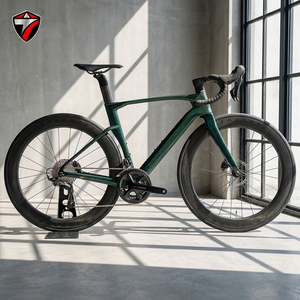 Bicicleta de <span class=keywords><strong>Carretera</strong></span> de Fibra de Carbono 700C, <span class=keywords><strong>105</strong></span>, 24 Velocidades, Frenos de Disco Hidráulicos, Cuadro Aerodinámico, Llantas Onduladas de Aleación de Aluminio, Ecológica, 8.5KG - Product Image 2