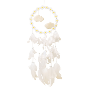 Attrape-rêves en plumes blanches de 16 cm, décoration murale pour chambre d'enfant - Product Image 1