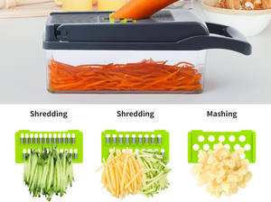 Meilleure Vente : Coupe-Oignon Multifonctionnel Manuel 16-en-1, Trancheuse à Fruits, Éplucheur de Pommes de Terre, en PP, pour Dropshipping - Product Image 5